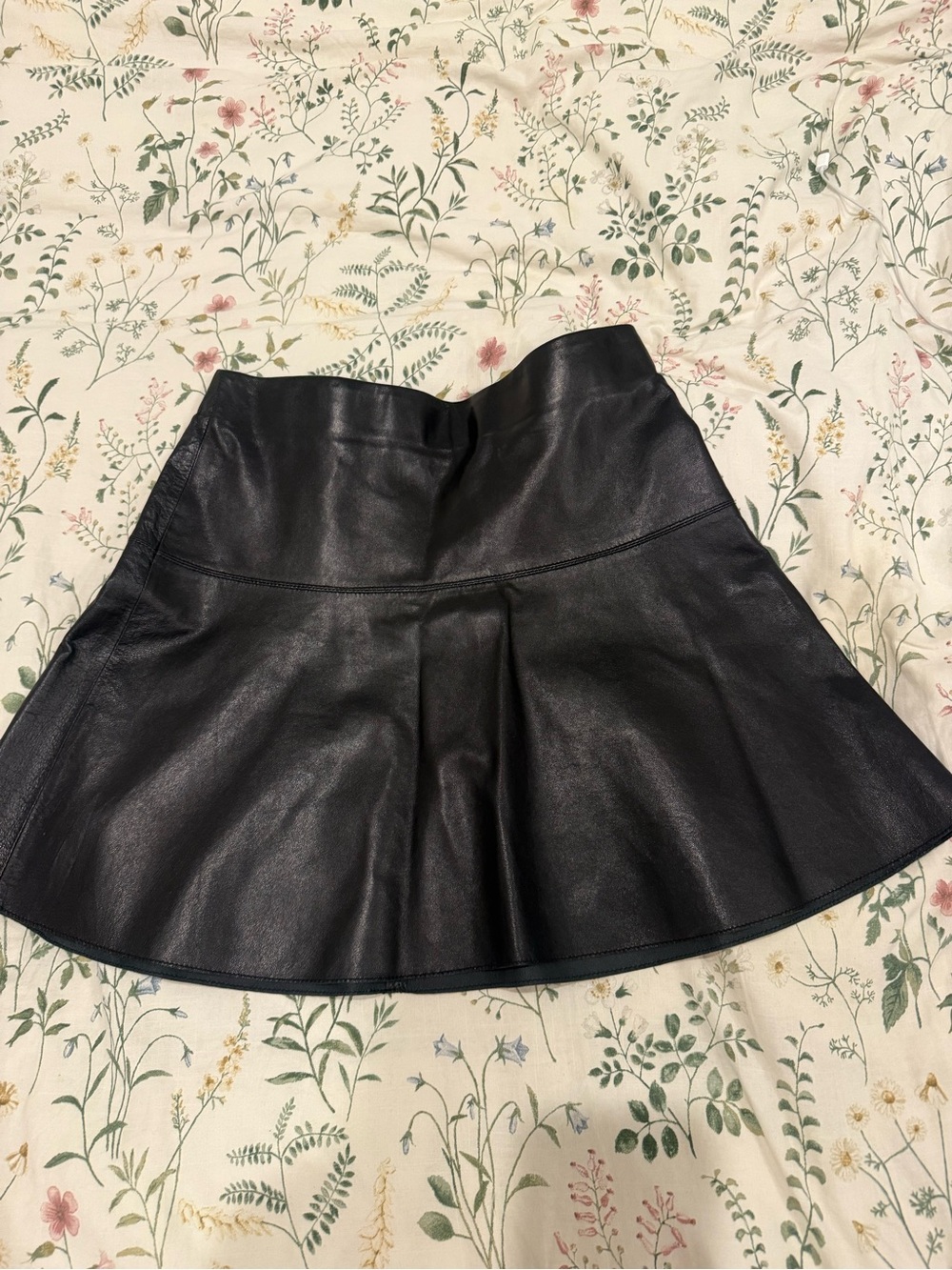 Vince Black lamb Leather Skirt
